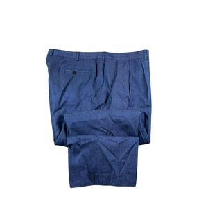 Caruso Su Misura Blue Chambray Twill Men's Trouser Pants 42x28 Made in Italy